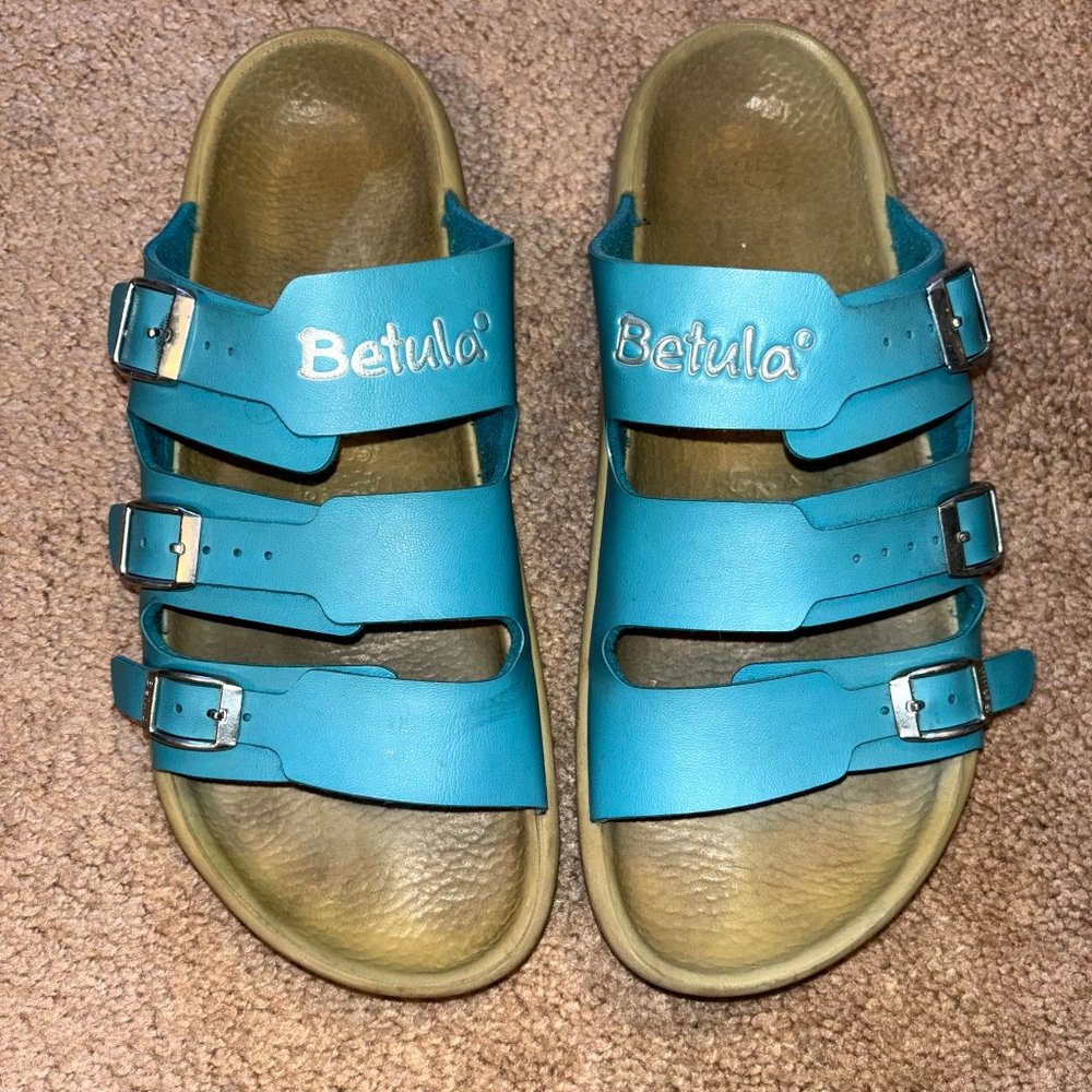 Birkenstock Betula 3-Strap Turquoise 9 40 Leo Soft